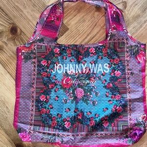 Johnny Was Floral Tote Bag - Pink and Blue